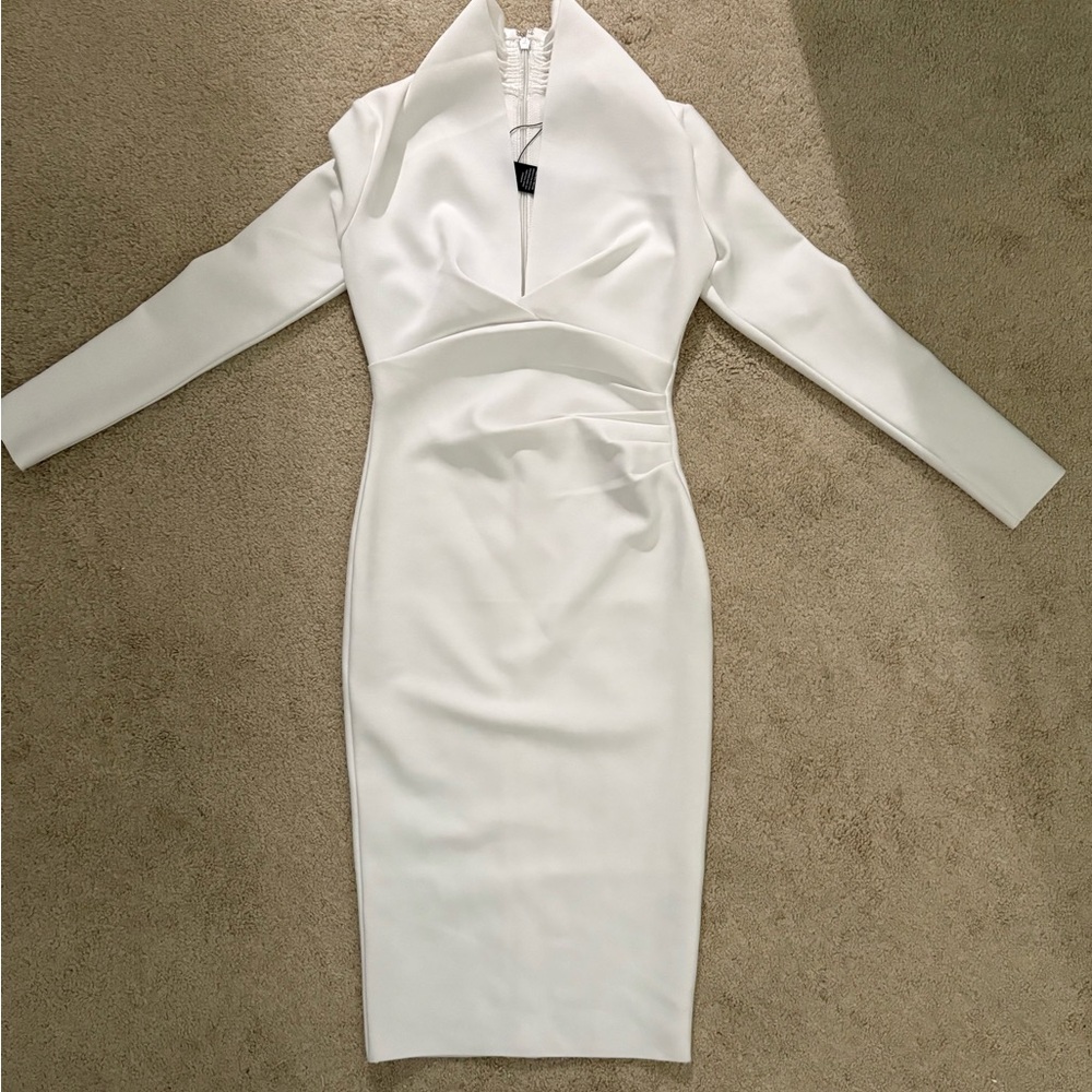 Fashion Nova White Long Sleeve Sheath Dress Bodycon bandage